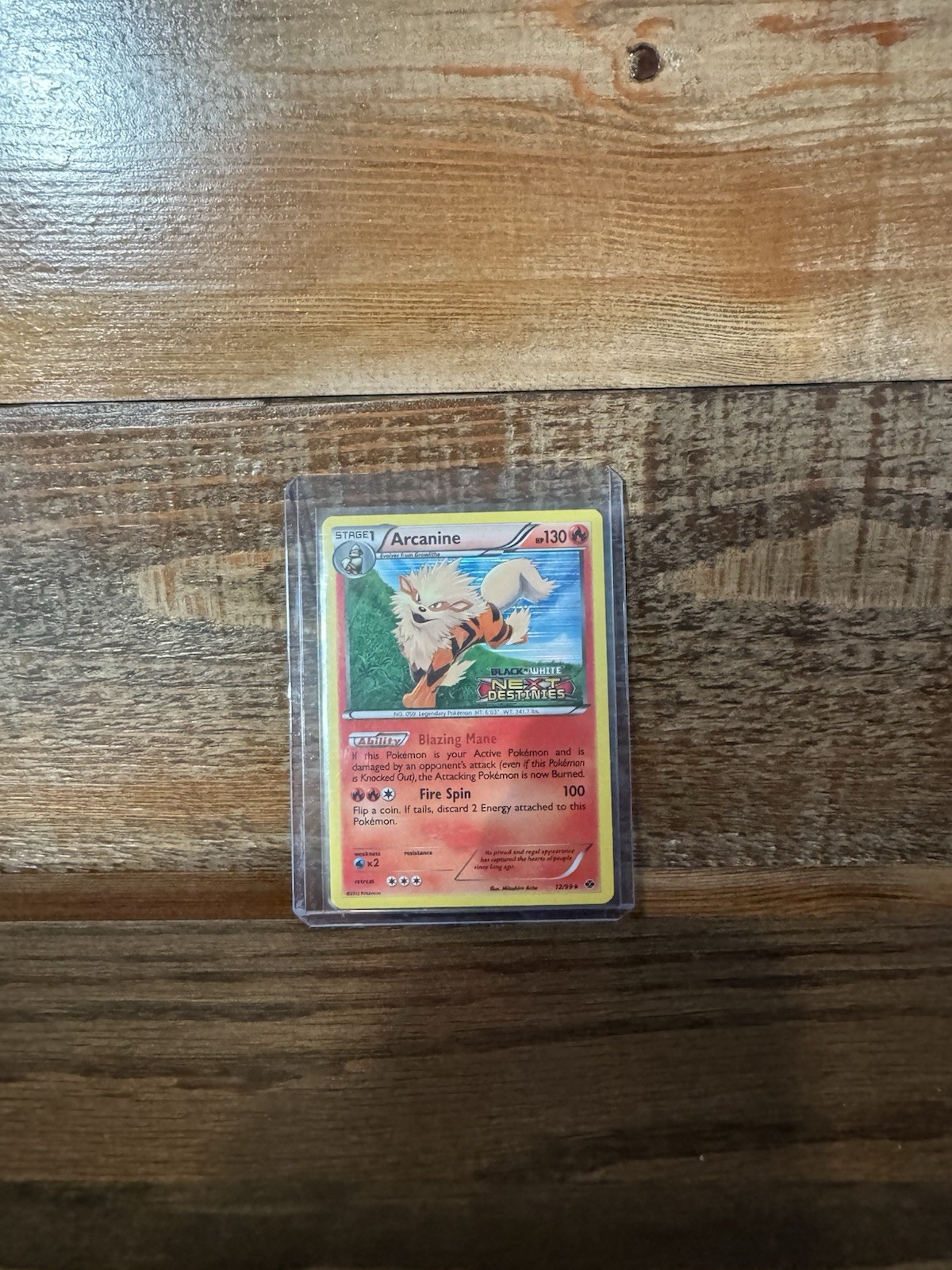 2012 Pokémon Black & White Next Destinies Arcanine Holo 12/99 Prerelease - NM #1