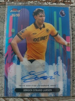 Jorgen Strand Larsen Topps Finest Autogramm /99 Wolverhamptom Wanderes 2025/26