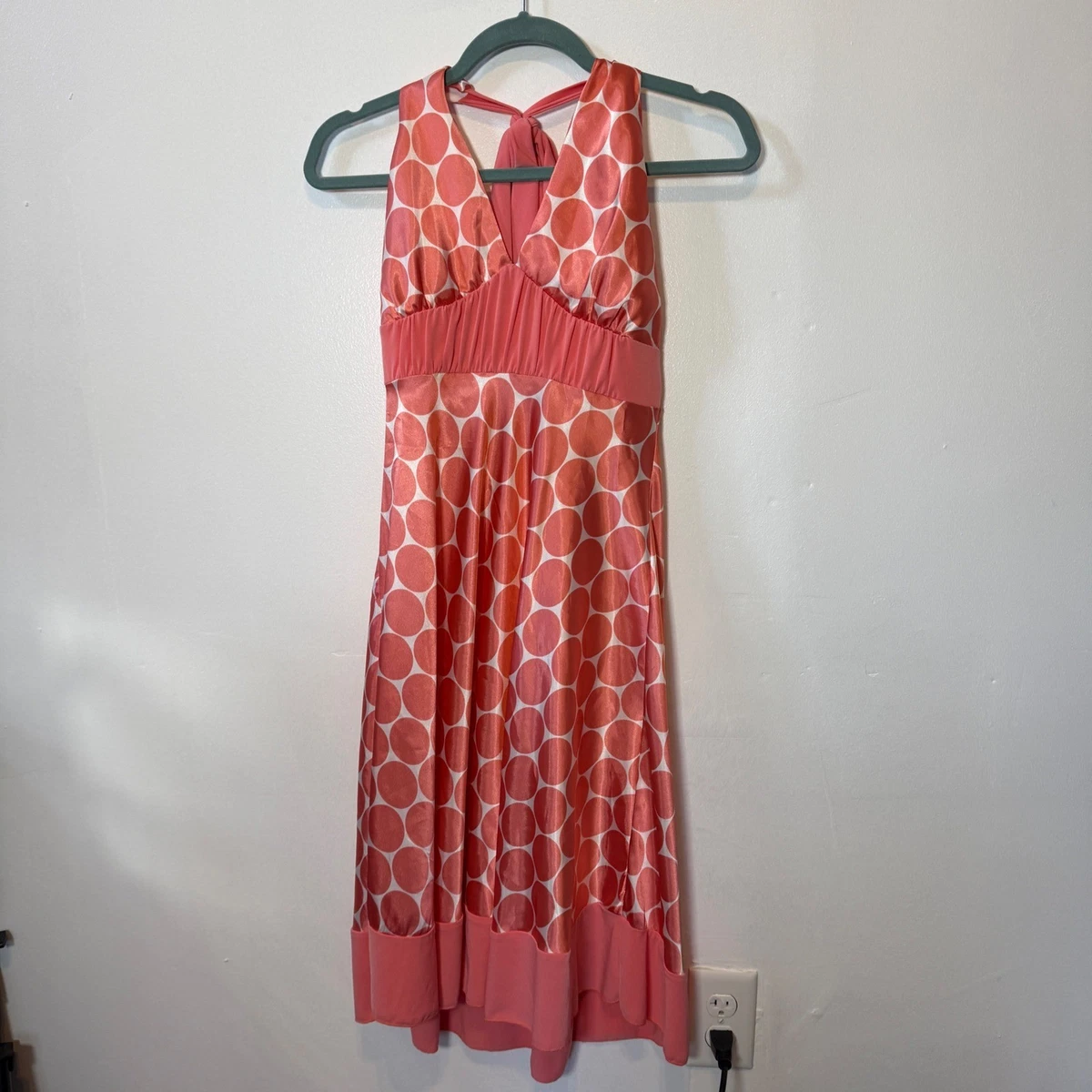 slim fit dress slacks Soft Tides Halter Mini Dress Pink Polka Dot main image 1