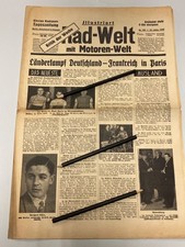 1929  Rad-Welt Zeitung mit Motoren Welt *Dirt Track * Opel