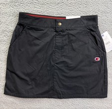 Champion Skirt Womens 6 Black Campus Straight Mini Lined Pockets Logo Casual