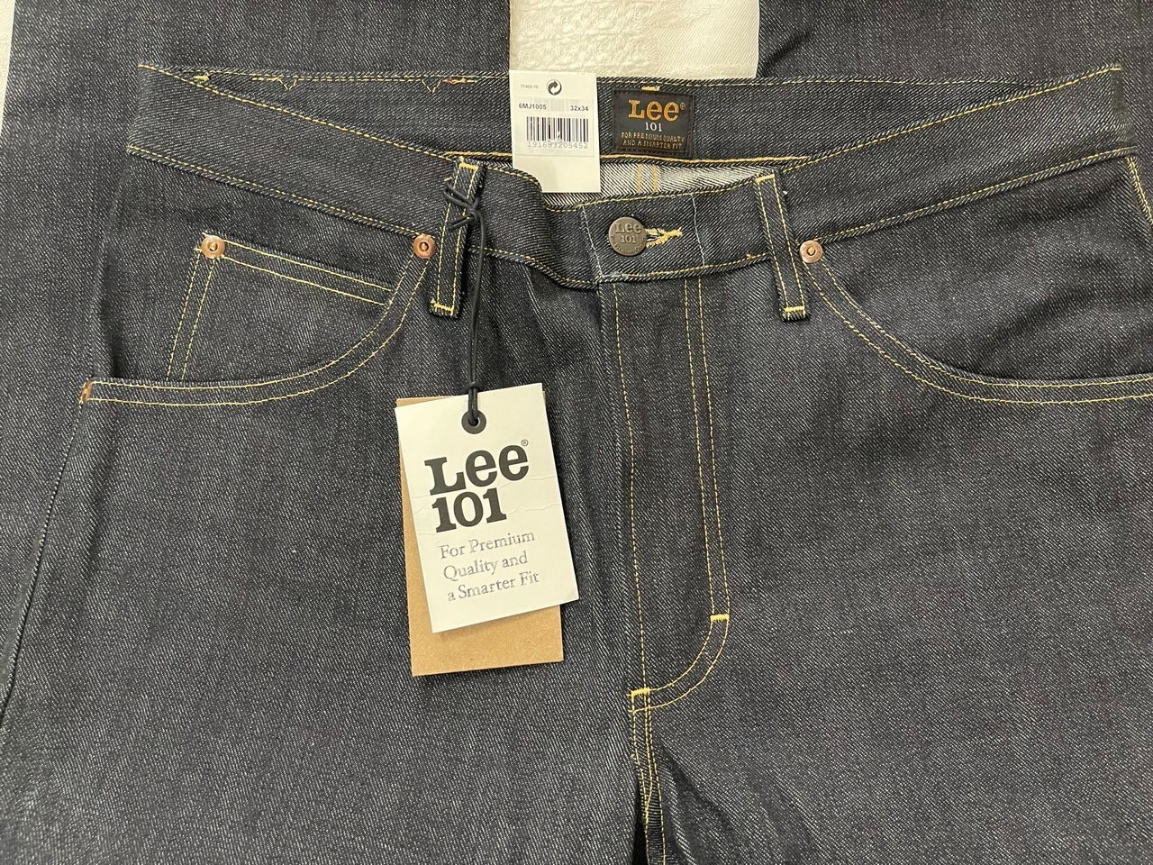 Lee 101 Z W32L34 Lot 49 Selvedge Rigid Jeans Regular Fit Made in Italy image 5