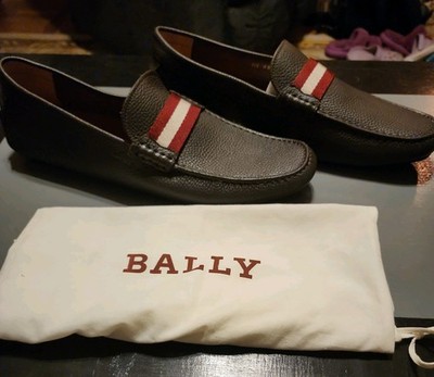 Bally Waltec Men's Brown Leather Loafers Driving Shoes Made in Italy Size 11.5US