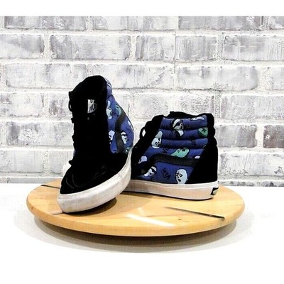 Vans X Spot X Russ Pope Size 12 Sk8 Hi Pro Black Suede Rare Art Skateboard