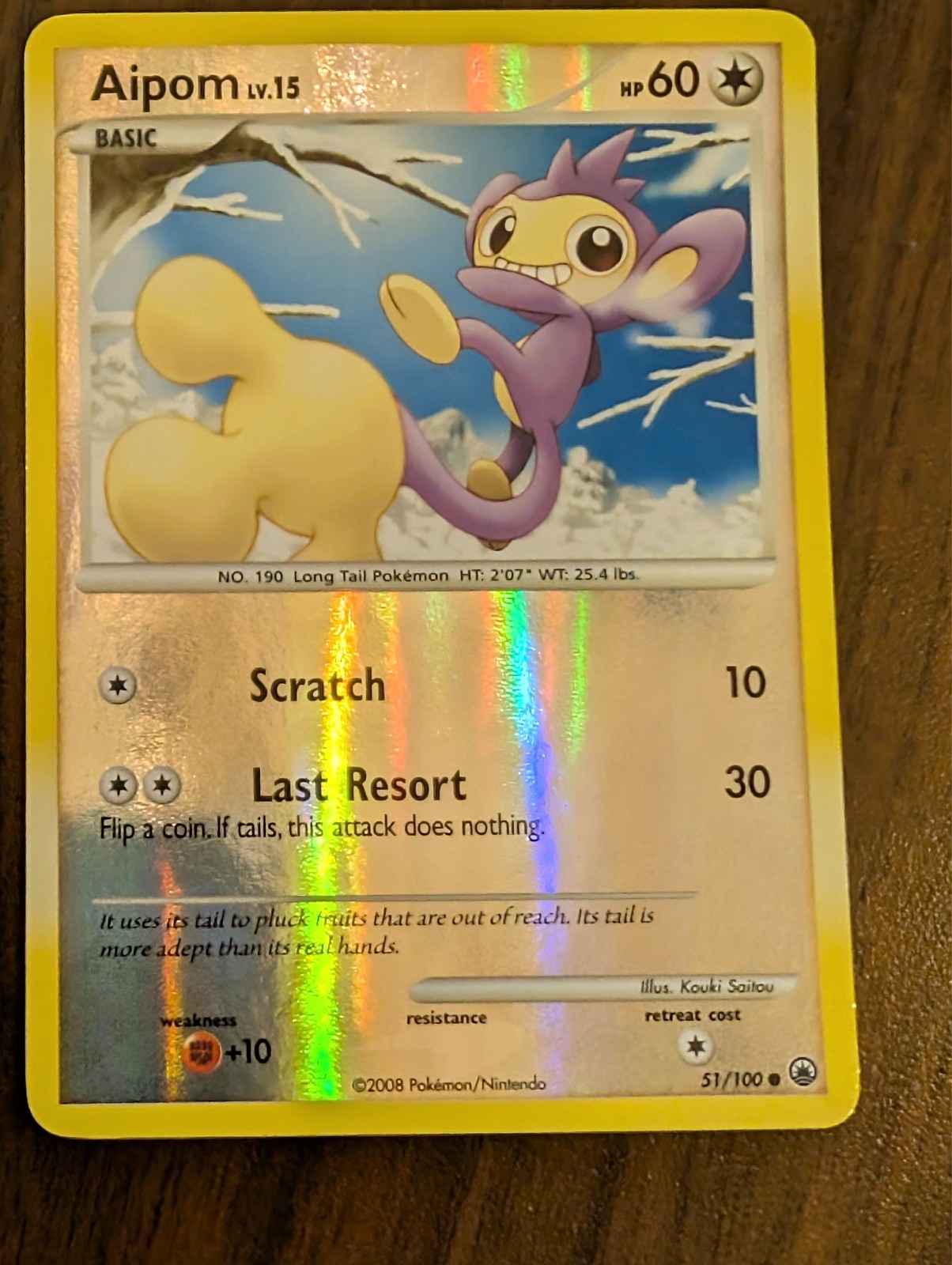 2008 Pokémon Diamond & Pearl Aipom 51/100 Reverse Holo – Majestic Dawn NM