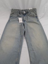 Jeans grunge Zara larghi larghi larghi nuovi con etichette uomo 31X31 hip-hop lavaggio leggero