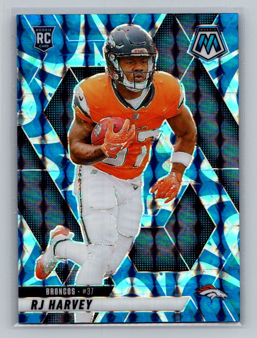 2025 Panini Mosaic #375 RJ Harvey Mosaic Reactive Blue