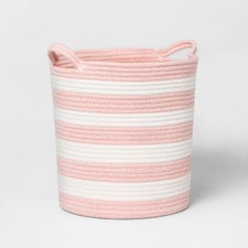 Extra Large Striped Coiled Kids' Rope Basket Rose Pink - Pillowfort
