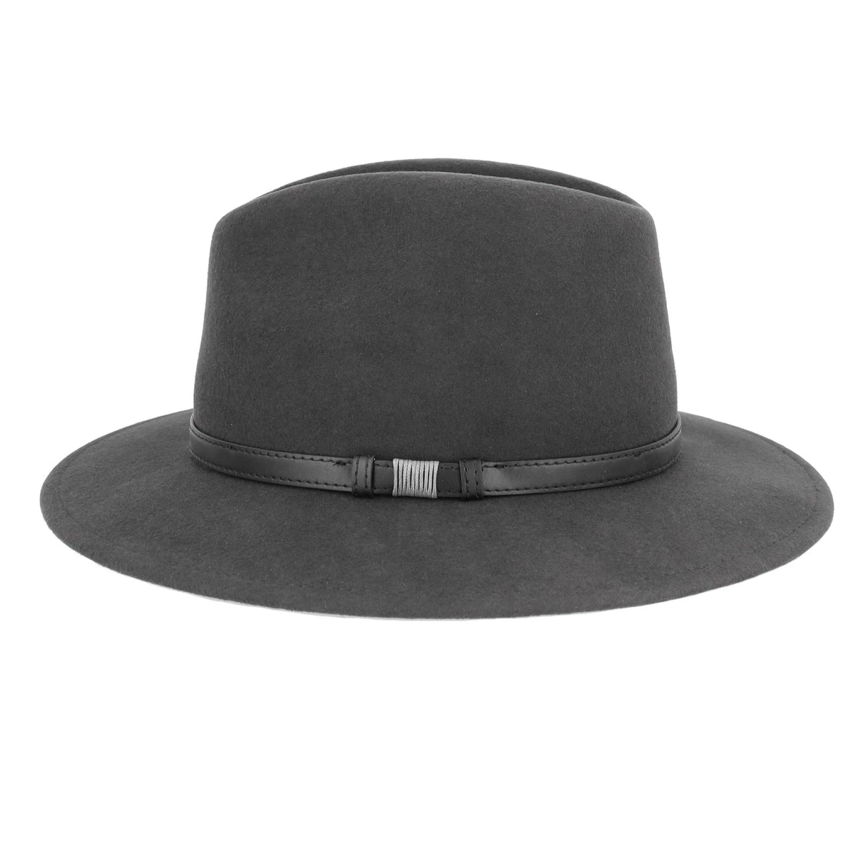 Fedora de lana gris con tamaño de banda negra y ajustador oculto