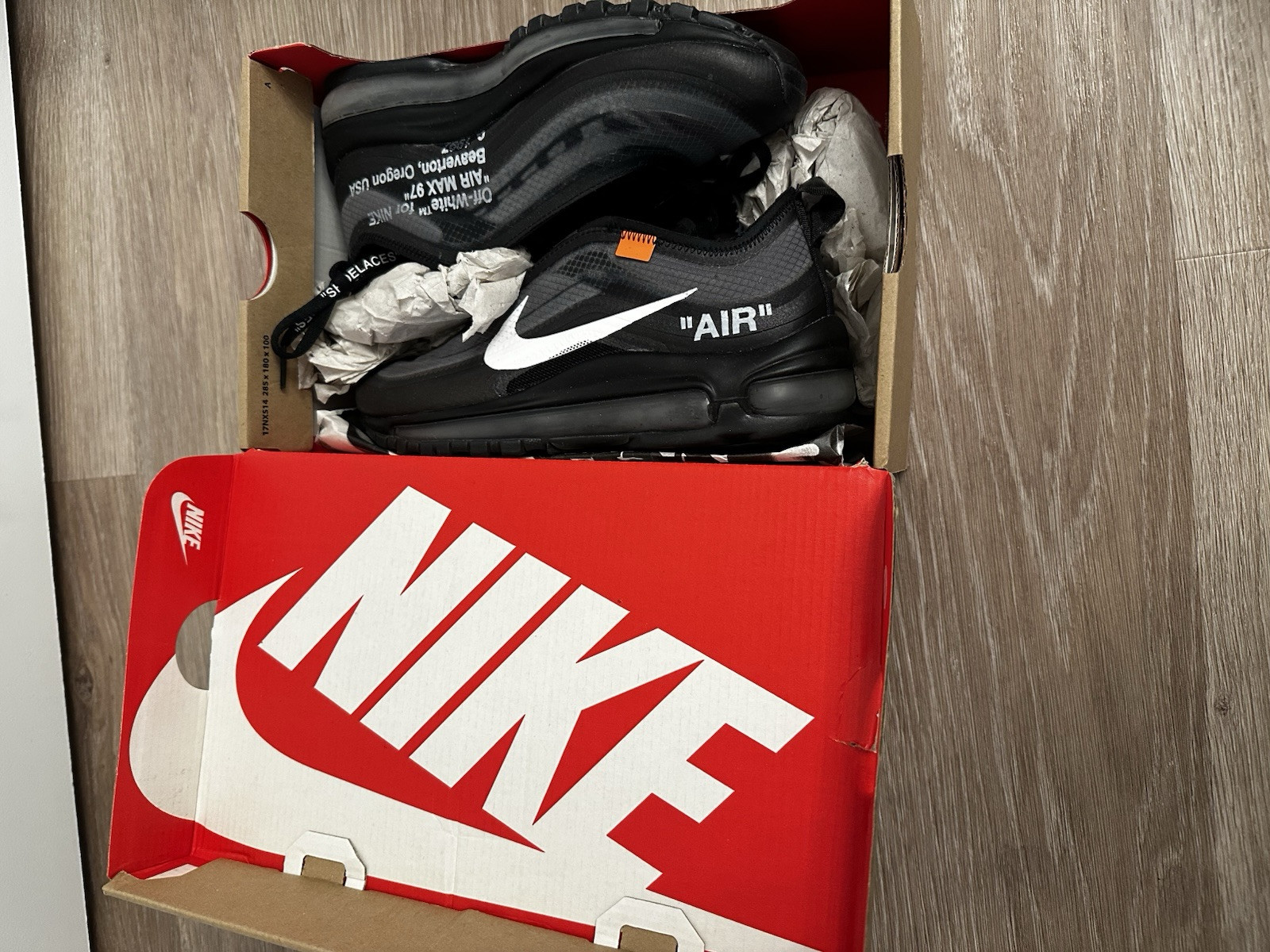 OFF WHITE X NIKE Taglia 4 Nike Off White x Air Max 97 Nero