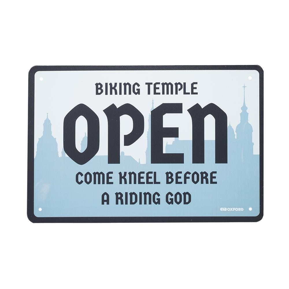 Oxford Temple Metal Motorcycle Garage Sign Motorbike Shed Tin Workshop Bar Cave