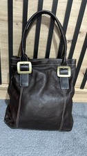 Womens Vintage NEXT Brown Soft Real Leather Shoulder Tote Bucket Bag Y2K 80’s 