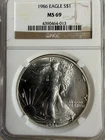 1986 $1 American Silver Eagle NGC MS69