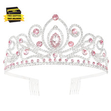 Tiaras and Crowns for Women Silver Bubble Crown Crystal Queen Princess Tiara Hea