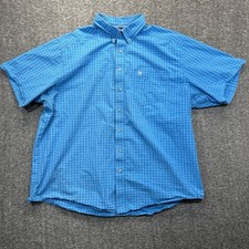 Ariat Pro Series Plaid Button Up Shirt Blue White Mens XXL Outdoor Western