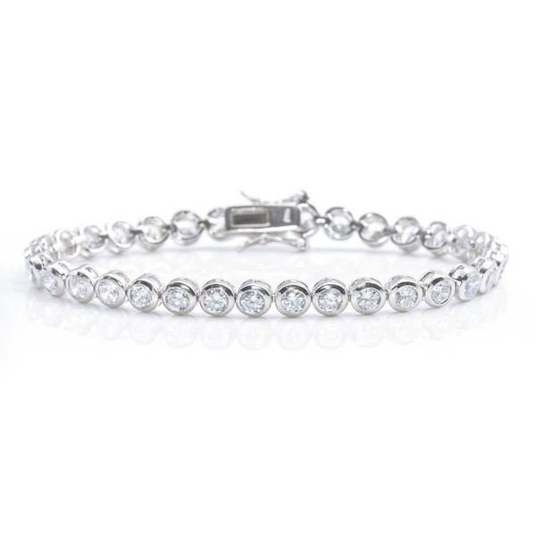 Silverly Sterling Silber 5Mm Runde Zirkonia Tennis 19Cm Armband-image