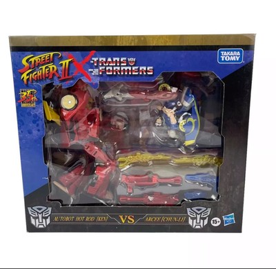NEW Street Fighter II Transformers Autobot Hot Rod Ken Vs Arcee Chun-Li FREE SHI