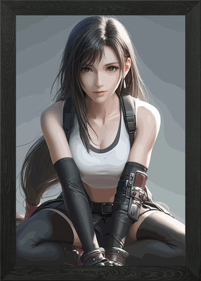 Tifa Lockhart Portrait gerahmtes Wandbild Poster Leinwanddruck Bild