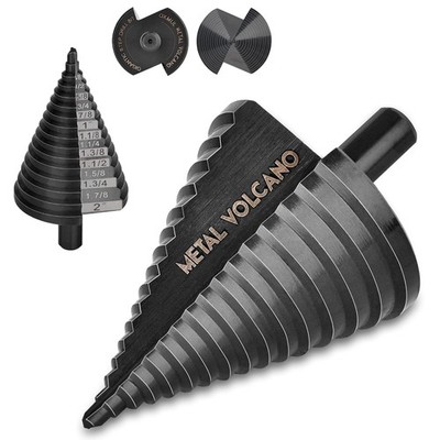 Large Step Drill Bit(Pro),16Holes 2'', High Speed Steel, Drill Bit Set Duty for M