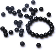 300 Pieces 10Mm Black Wood Beads for Craft Making, Wood Loose Spacer Beads for B