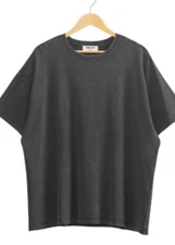 Black Mineral Washed Oversized Crew Neck Tee 