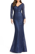 Mac Duggal Long Sleeve Lace Trumpet Gown-Size 2 (LK # 1182A)