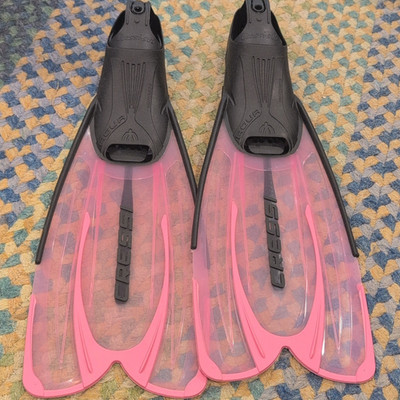 Cressi Water Sport Fins Pink Black Size 39/40 (US 5½-6½) for Swimming Diving