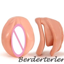 New Silicone Imitation External Genital Chastity Cage Ring Male Abstinence Lock 