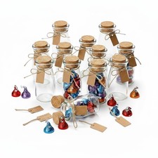 Small Glass Jars with Lids Set of 12 Mini Glass Bottles with Corks for Hall...