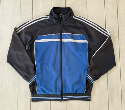 Vintage Y2K ADIDAS COLORBLOCK 3 Stripes Performance Mock Neck Track Jacket L