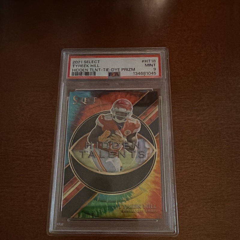 Panini 2021 Select Tyreek Hill Hidden Talents HT-18 Tie-Dye Prizm /25 PSA 9