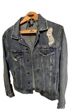 HM Divided Denim Jacket Womens Medium Blue Di...