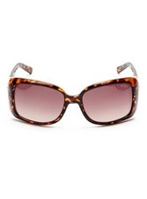 NEW GUESS BROWN TORTOISE+GOLD CHAIN LINK,CONTOURED PLASTIC FRAME,SUNGLASSES