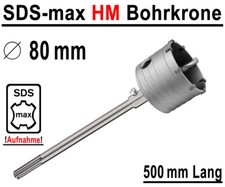 SDS-max HM Bohrkrone Ø 80mm x 500mm Dosenbohrer Kernbohrer Hartmetall Lochsäge