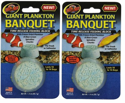 Lot Of Two Zoo Med Plankton Banquet Giant Block Time Release