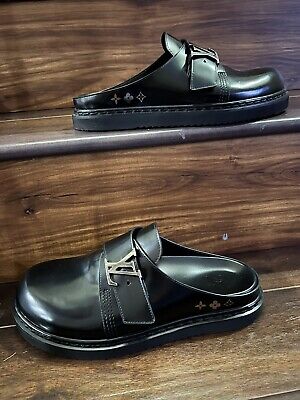 Louis Vuitton Men Black Leather Lv Easy Easy Mule Exclusive Sandal 7 US 8  2021