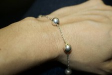 Bead Ball 8.2mm Chain Bracelet 925 Sterling Silver