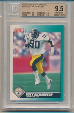 1991 Score Supplemental Huey Richardson (RC) (#58T) (10 Centering/3-9.5s) BGS9.5