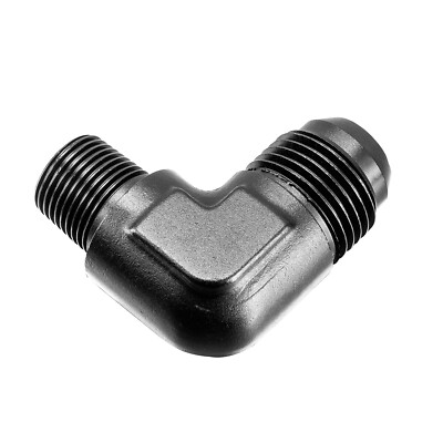 10AN AN10 to 3/8'' NPT Male 90 Degree Fitting Adapter Black Anodized Aluminum
