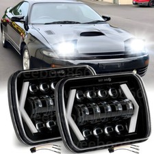 Pair 7x6'' 5x7 LED Headlights DRL For Toyota Celica 1982 -1993 MR2 Tacoma Tercel