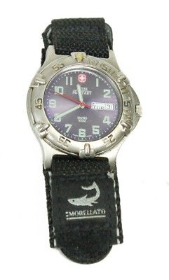 100M Swiss Morellato Stainless Steel Back Mineral Crystal Military Base Watch