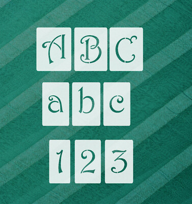 Alphabet Schrift-Schablonen Schnökel-Buchstaben Sets groß, abc klein oder Zahlen