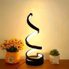 USB LED Novelty Spiral Shape Table Lamp Light Night Study Bedroom living Room