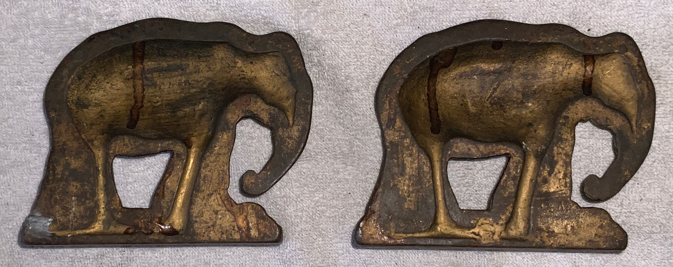 Vintage Antique Cast Iron Elephant Bookends eBay