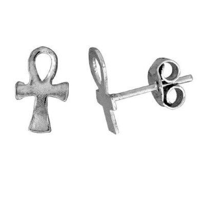 Mini orecchino in argento 925‰ la croce Ankh o ansata, chiave della vita