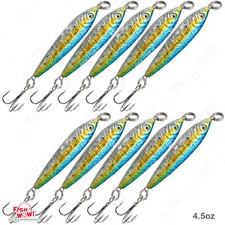 Fish WOW!® 10pcs 4.5oz Fishing Mega Live Metal Fish Jigs Hard Lures Blue Sardine