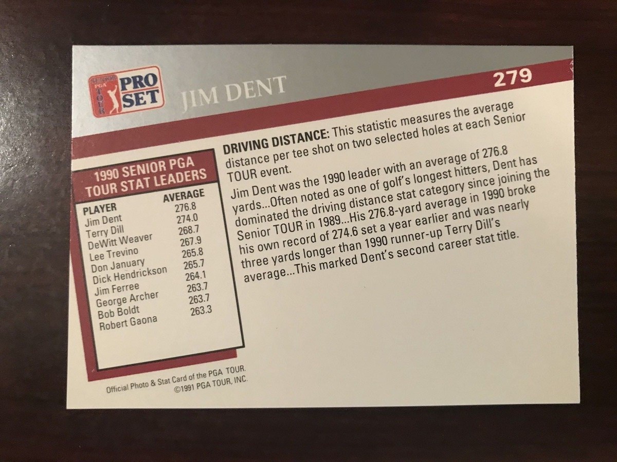 1991 Pro Set 3279 - Jim Dent - Golf (Statistical Leader) | eBay