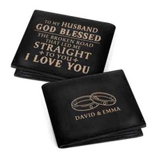 Custom To My Husband Wallet, Personalized Names Men Wallet, Gift For Him