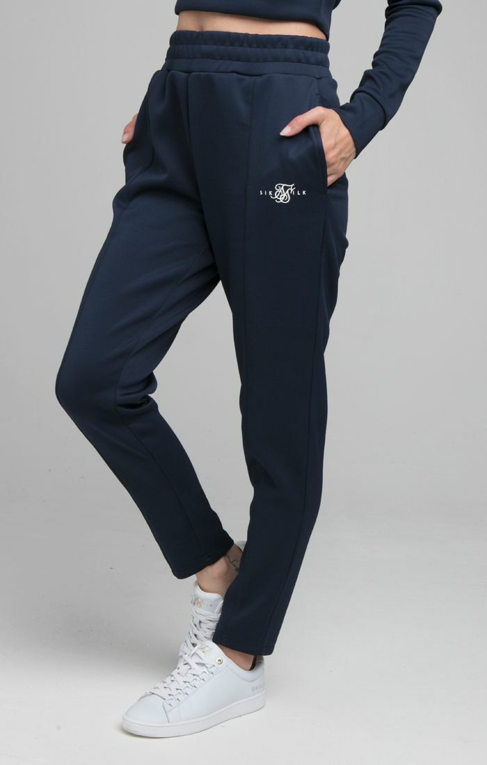 SikSilk Womens Pique Poly Track Pant UK10 Small Navy UK
