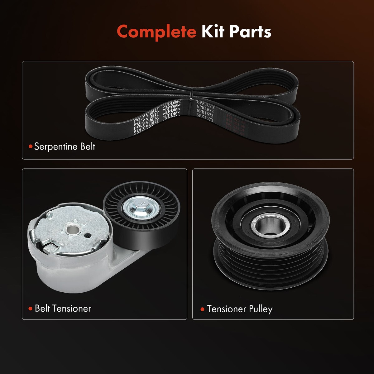 Idler Pulley And Belt Tensioner Kit A-Premium Serpentine Belt Kit